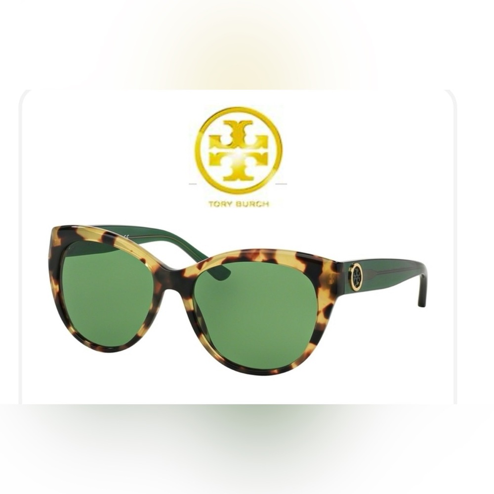 Tory Burch Brown and Green Cat-Eye Sunglasses